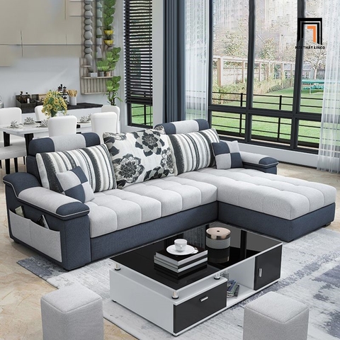 C3 Bộ ghế sofa góc L phối màu trẻ trung GT107 Slopy 2m4 x 1m6 đẹp