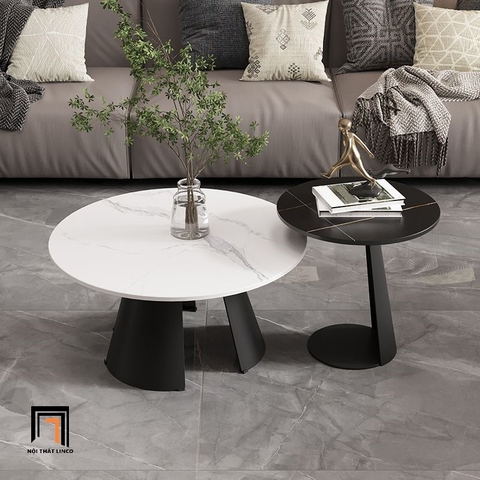 D1 Cặp bàn sofa mặt đá xinh xắn BSF44 Cuty trang trí tiệm shop