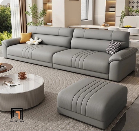 B1 Ghế sofa văng hiện đại 2m4 BHQ50 Esmond da chống trầy màu xám