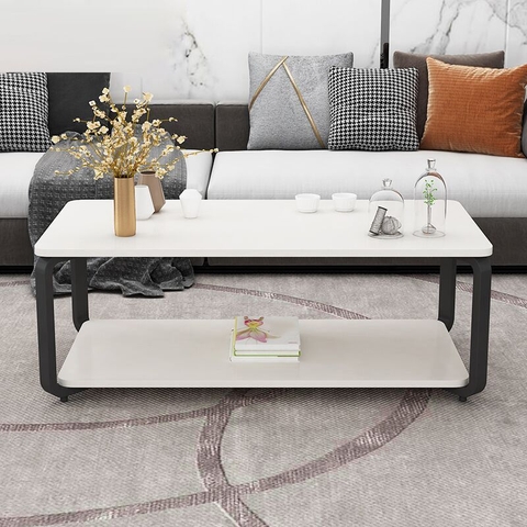 B4 Bàn sofa phòng khách 2 tầng BSF7 Tally 1m x 50 mặt đá trắng