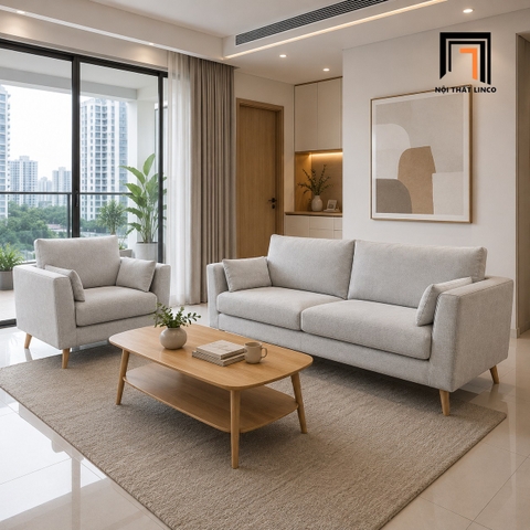 E3 Bộ ghế sofa giá rẻ màu vàng KT114 Ufor phòng khách chung cư