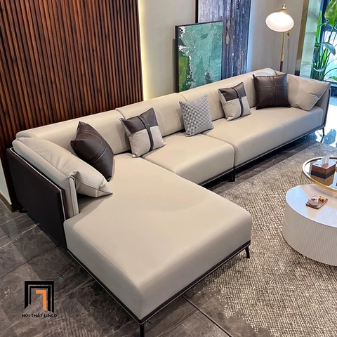 B3 Ghế sofa góc chữ L cao cấp GT184 Morelia 3m2 x 1m6 phối màu da