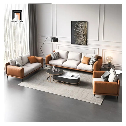 B5 Set ghế sofa gia đình xinh xắn KT36 Modela phối màu da vải