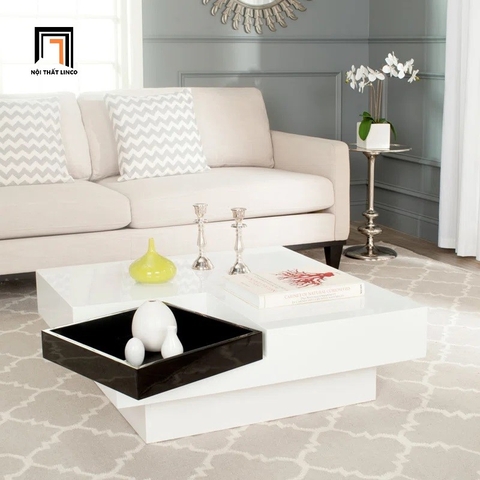 O1 Bàn sofa mặt vuông 80cm BSF26 Bagym phòng khách hiện đại