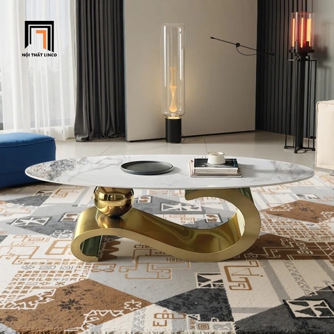 S1 Bàn sofa mặt đá ceramic cao cấp BSF55 Wepof 1m2 x 60 hình oval
