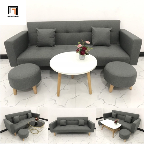B1 Bộ ghế sofa giường đa năng SFGTV xám lông chuột dài 2m