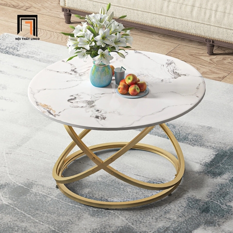 H1 Bàn sofa mặt đá tròn cao cấp BSF52 Cibec 60 x 45 cho sảnh chờ