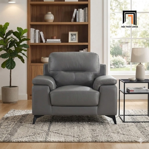 J1 Sofa đơn da công nghiệp xám DT62 Mahler phòng khách sang trọng