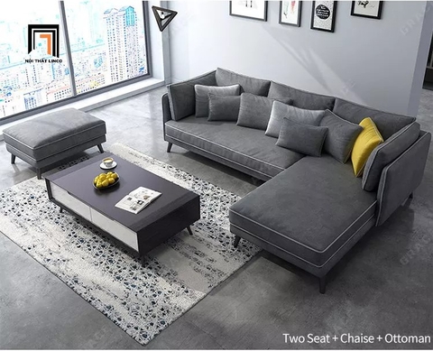B1 Ghế sofa góc chữ L xám đậm GT21 Grace 3m1 x 1m6 phòng khách