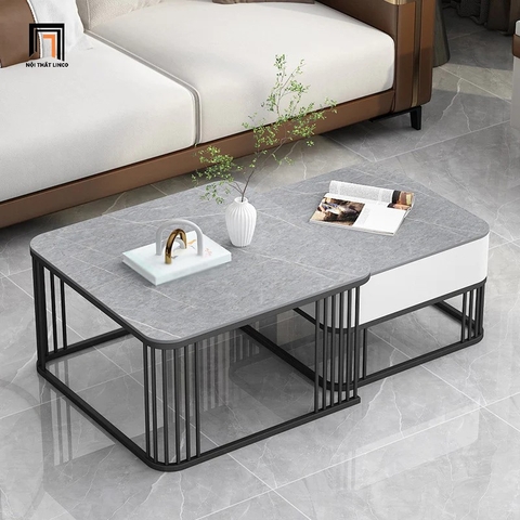 C2 Cặp bàn sofa mặt đá vuông hiện đại BSF35 Dramen cho văn phòng
