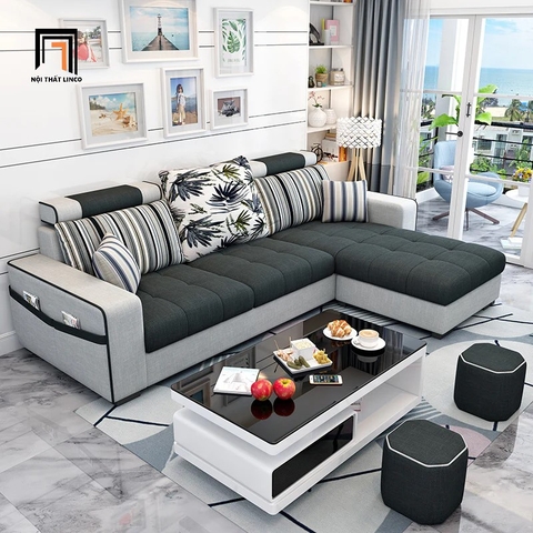 D3 Bộ ghế sofa góc L sang trọng GT137 Hugo 2m4 x 1m6 phòng khách