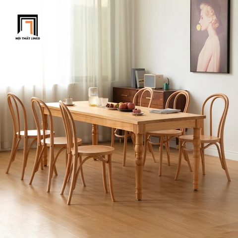 Bộ bàn ăn cao cấp 6 ghế gỗ 26-KH6-G55-B109 kiểu Âu Mỹ