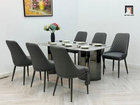 Bộ bàn ăn đá 6 ghế 29-BAD6-G31-B77 nhập khẩu cao cấp