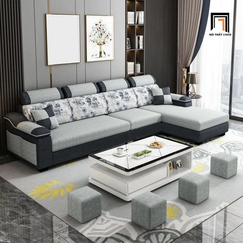 D1 Ghế sofa góc L phối màu đẹp GT166 Beaver 3m x 1m6 cho gia đình