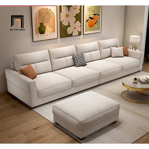 A4 Bộ ghế sofa băng nỉ xám trắng BHQ51 Bynum dài 3m phòng khách