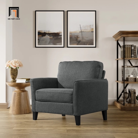 J2 Ghế sofa đơn xám lông chuột DT110 Anwar phòng khách nhỏ