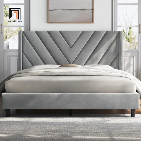 Giường ngủ phong cách Âu Mỹ GN64 Permelia màu xám đen