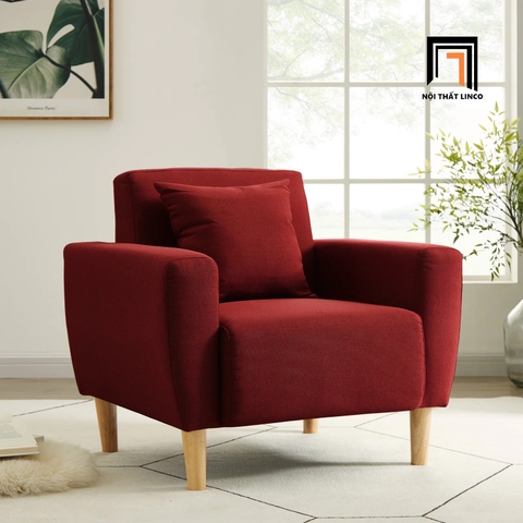 L1 Ghế sofa đơn màu đỏ xinh xắn DT2 Zaro trang trí shop tiệm