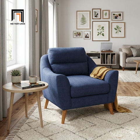 C3 Ghế sofa đơn vải nỉ xanh dương DT60 Gano cho văn phòng nhỏ