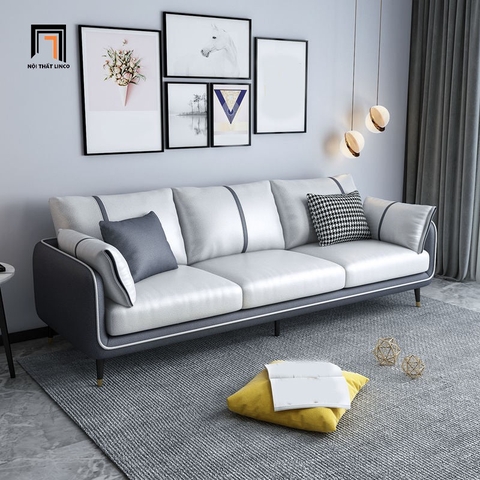 D1 Ghế sofa băng sang trọng BT188 Sken 2m1 phối màu da giả