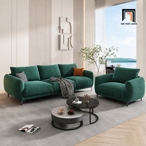 B4 Sofa phòng khách KT173 Sydney vải nhung xanh lá giá tốt