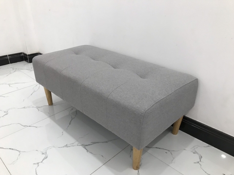 C3 Ghế đôn sofa vải xám trắng nhỏ gọn cho phòng khách giá rẻ