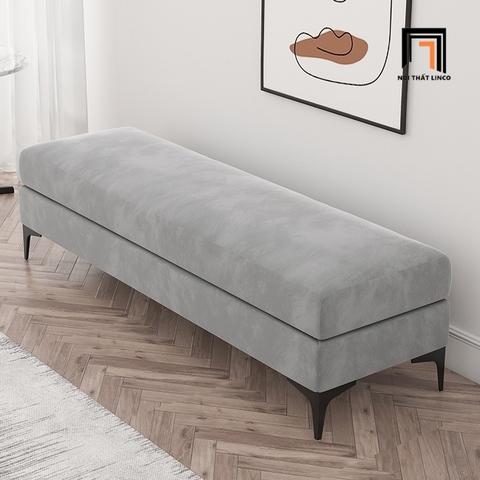 M3 Ghế đôn sofa vải nhung xám SB29 Hamitor thiết kế thanh lịch, đẹp mắt