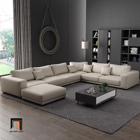 G2 Bộ Sofa U UT23 Paulina 3m Xám Đen Sang Trọng Hiện Đại