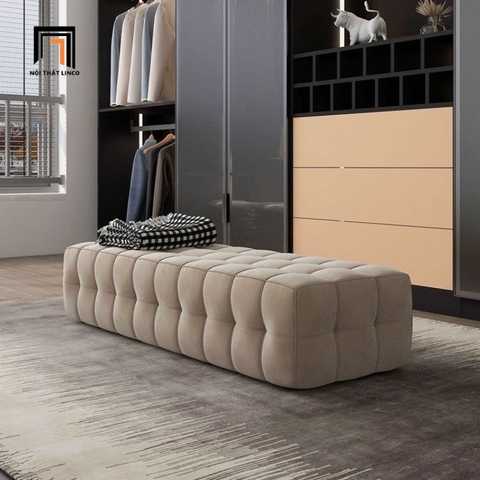 U1 Ghế sofa dài 1m8 x 55cm SB26 Andrews vải nhung be cao cấp