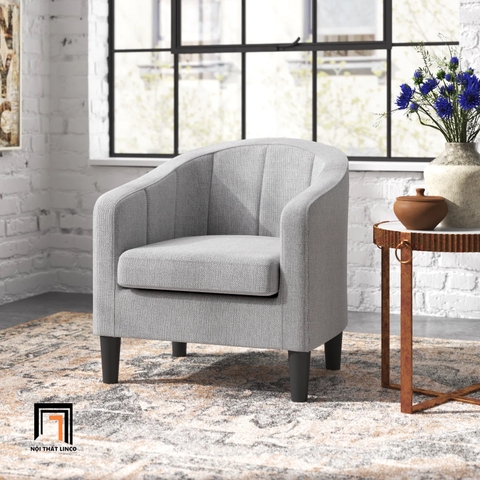 E2 Ghế sofa đơn xám trắng giá rẻ DT95 Alina phòng khách nhỏ gọn