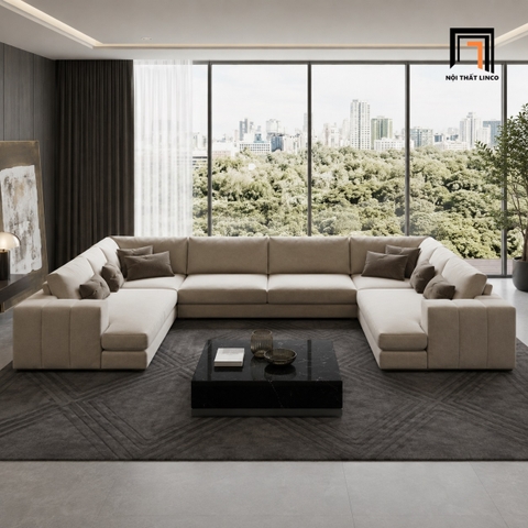H2 Sofa Chữ U UT67 Loren 3m Đẹp Cho Phòng Khách Gia Đình