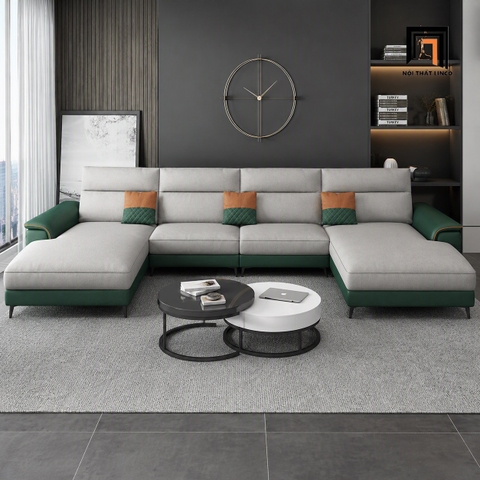 G4 Bộ sofa U da giả UT84 Yangchu 3m1 sang trọng hiện đại