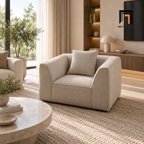 D3 Sofa đơn giá rẻ DT124 Ramam bọc nỉ bố màu be hiện đại