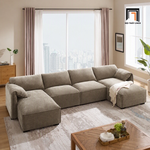 H3 Sofa U UT28 Dermott 3m2 Bọc Nỉ Êm Ái, Thoải Mái