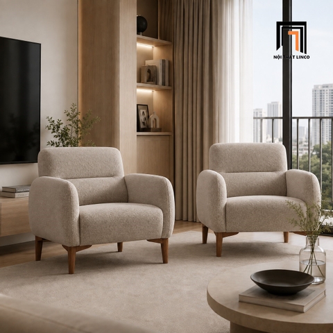 E2 Ghế sofa đơn DT127 Darsan bọc nỉ mềm mại hiện đại