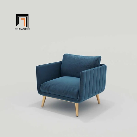 I2 Sofa đơn phòng khách cao cấp DT79 Genlis vải nhung xanh đậm
