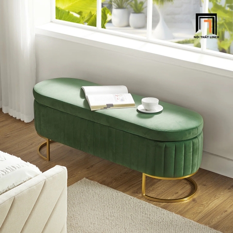 R1 Ghế đôn sofa SB9 Thampton vải nỉ nhung dài 1m2 hiện đại
