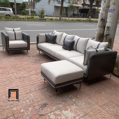 F3 Bộ ghế sofa phòng khách phối màu da giả KT139 Sken hiện đại