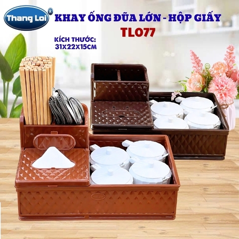 Khay Đựng Đũa Muỗng Nhà Hàng Quán Ăn Kèm Hộp Giấy Và Khay Đựng Gia Vị Size Lớn TL077