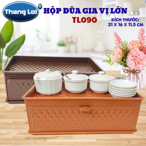 Hộp Đũa Gia Vị Lớn TL-090 Thắng Lợi, Khay Đựng Gia Vị Kèm Ngăn Đựng Đũa Muỗng Cho Nhà Hàng Quán Ăn