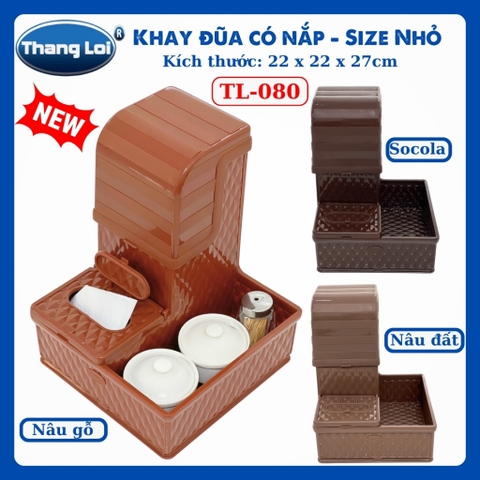 Khay Đựng Đũa Muỗng Nhà Hàng Quán Ăn Có Nắp Chống Bụi Size Nhỏ TL080