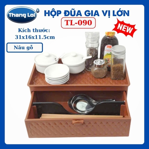 Hộp Đũa Gia Vị Lớn TL-090 Thắng Lợi, Khay Đựng Gia Vị Kèm Ngăn Đựng Đũa Muỗng Cho Nhà Hàng Quán Ăn