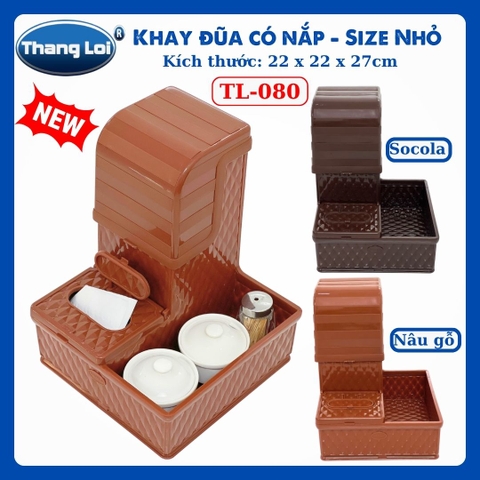 Khay Đựng Đũa Muỗng Nhà Hàng Quán Ăn Có Nắp Chống Bụi Size Nhỏ TL080