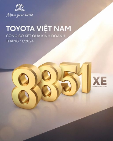 TOYOTA VIỆT NAM CÔNG BỐ KẾT QUẢ KINH DOANH THÁNG 11/2024