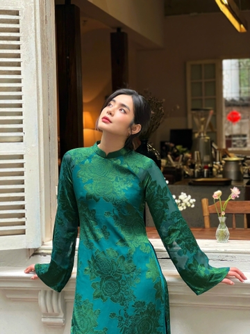 Áo dài Nhã Chi Xanh