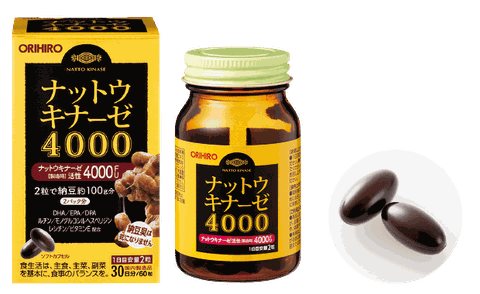 Nattokinase Orihiro 4000FU hỗ trợ giảm nguy cơ huyết khối mẫu mới (60 viên)