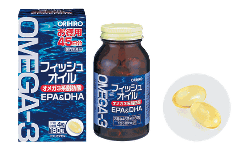 Dầu cá Omega 3 Orihiro bổ sung DHA và EPA tốt cho não bộ và thị lực (180 viên)