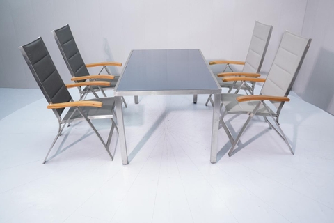 Lisbon dining set, stainless steel frame