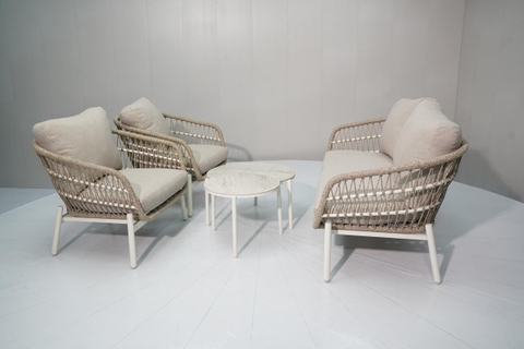 Milan coffee set, alu frame with rope