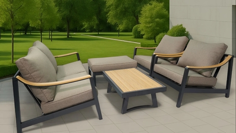 Sydney sofa, alu frame and polywood